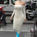 Kylie Jenner in a White Dress Arrives to the Balenciaga Fitting in Paris 10/01/2022