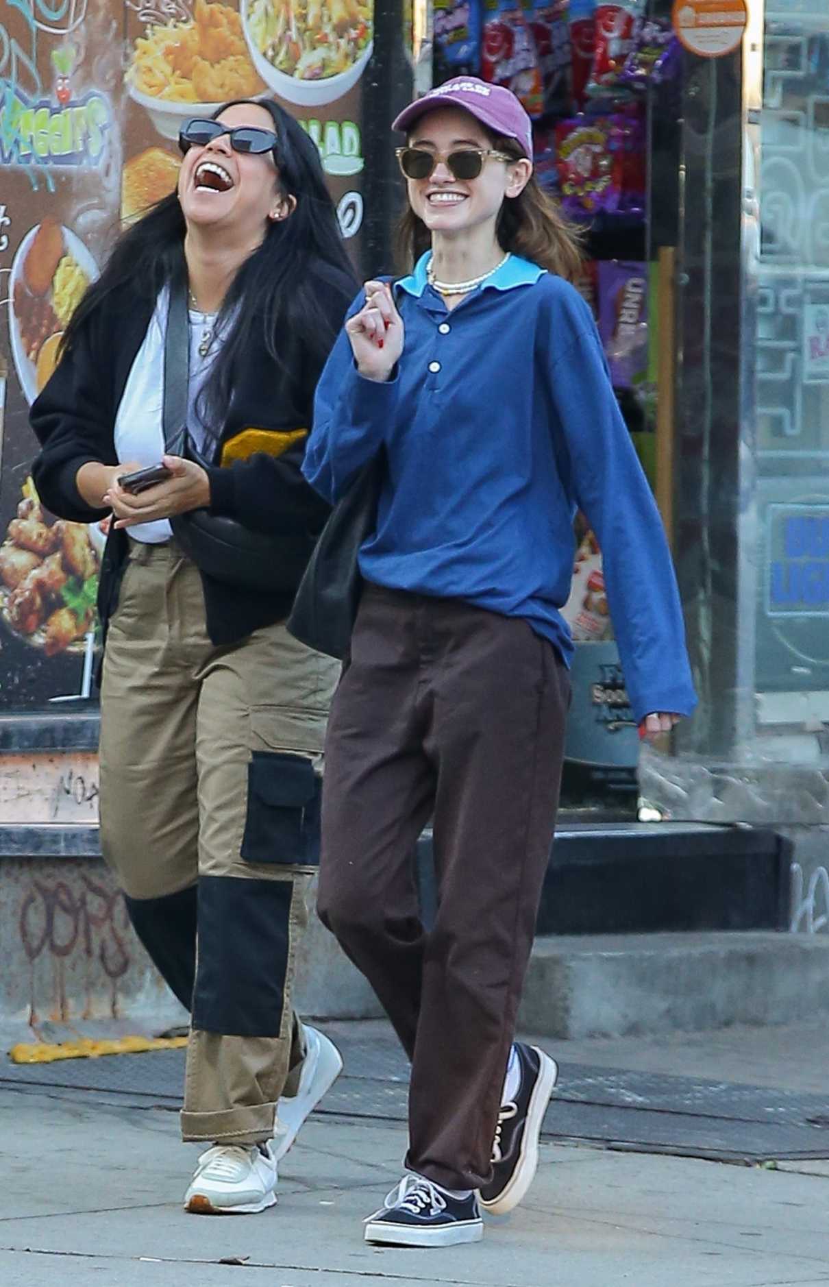 Natalia Dyer in a Lilac Cap