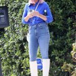 Teddi Mellencamp in a Blue Shirt Was Seen Out in Los Angeles 10/20/2022