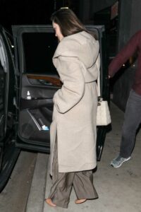 Angelina Jolie in a Beige Coat