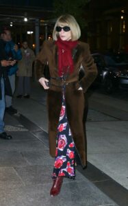 Anna Wintour in a Brown Fur Coat