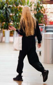 Anya Taylor-Joy in a Black Sweatsuit