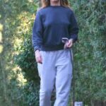 Ashley Tisdale in a Blue Sweatshirt Walks Her Dog in Los Feliz 11/08/2022