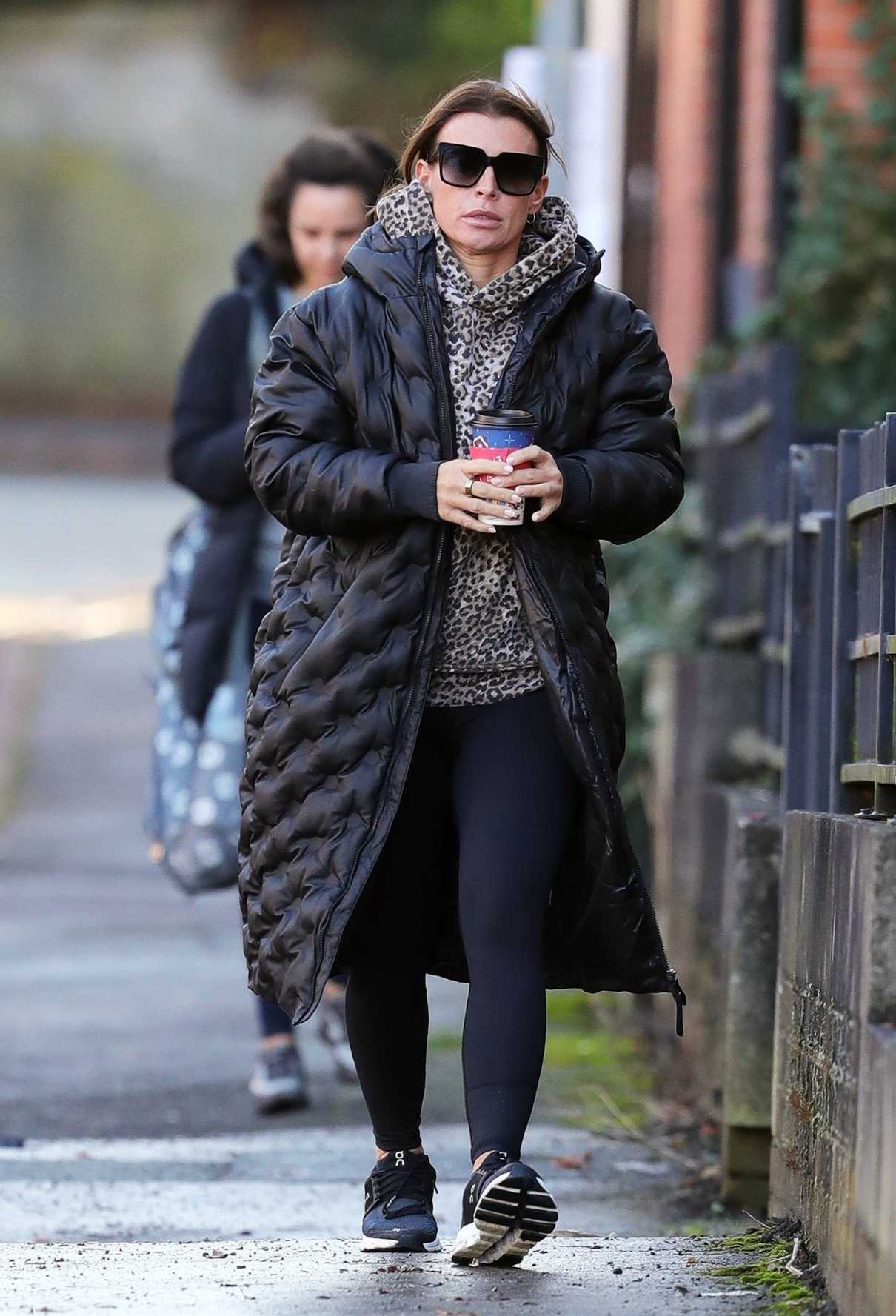 Coleen Rooney in a Black Puffer Coat