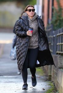 Coleen Rooney in a Black Puffer Coat