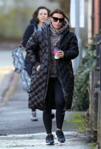 Coleen Rooney in a Black Puffer Coat