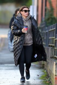 Coleen Rooney in a Black Puffer Coat