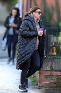 Coleen Rooney in a Black Puffer Coat