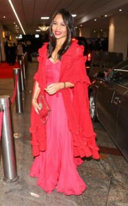 Emma Thynn in a Red Dress