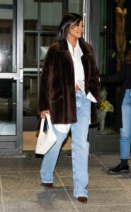 Gabrielle Union in a Brown Fur Coat