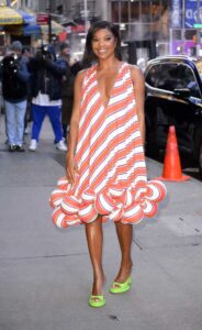 Gabrielle Union in a Striped Dress