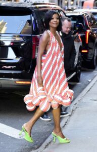 Gabrielle Union in a Striped Dress