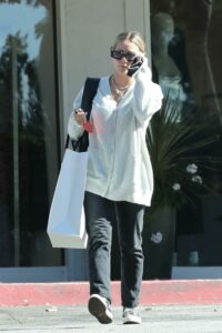 Hilary Duff in a White Cardigan