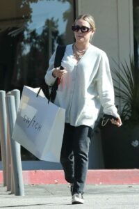 Hilary Duff in a White Cardigan