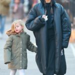 Irina Shayk in a Black Puffer Coat Was Seen Out with Her Daughter in New York 11/22/2022