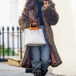 Jodie Turner-Smith in a Brown Fur Coat Was Seen Out in London 11/25/2022