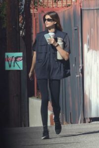 Kaia Gerber in a Black Leggings