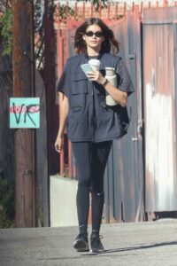 Kaia Gerber in a Black Leggings