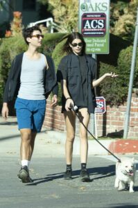 Kaia Gerber in a Black Vest