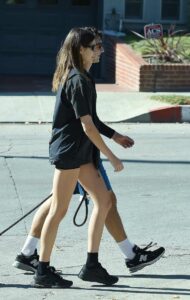 Kaia Gerber in a Black Vest