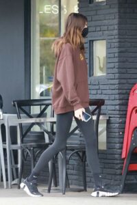 Kaia Gerber in a Brown Hoodie