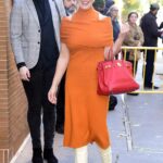 Katherine Heigl in an Orange Dress Arrives at the ABC Studios in New York City 11/28/2022