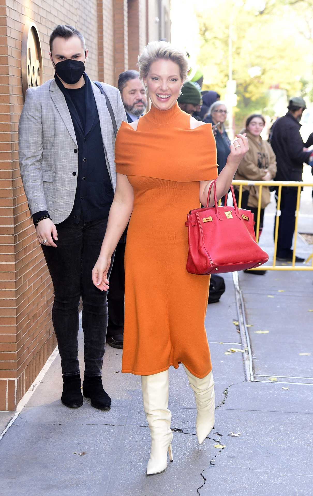 Katherine Heigl in an Orange Dress