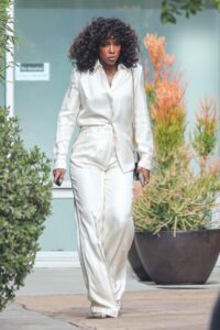 Kelly Rowland in a White Ensemble