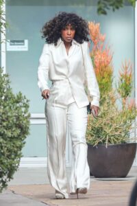 Kelly Rowland in a White Ensemble