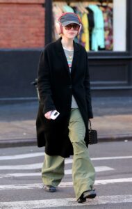 Kiernan Shipka in an Olive Pants