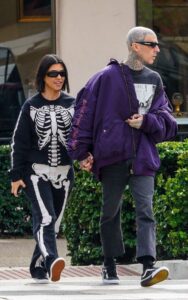 Kourtney Kardashian in a Black Skeleton Costume