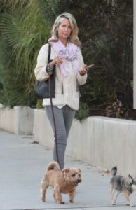 Lady Victoria Hervey in a Grey Jeans
