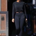 Lori Harvey in a Black Outfit Leaves Her Pilates Class in Los Angeles 11/20/2022