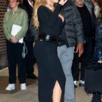 Mariah Carey in a Black Dress Leaves The Late Show with Stephen Colbert in New York City 11/29/2022