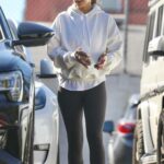 Minka Kelly in a White Hoodie Leaves Rise Movement Gym in West Hollywood 11/23/2022