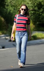 Olivia Wilde in a Striped Tee