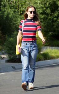 Olivia Wilde in a Striped Tee