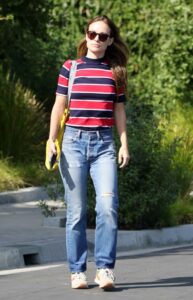 Olivia Wilde in a Striped Tee