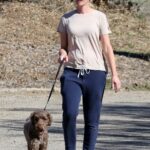 Portia De Rossi in a Black Sneakers Walks Her Dog Around the Hills of Santa Barbara 11/19/2022