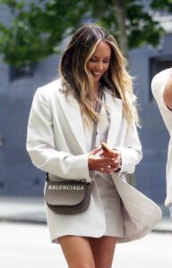 Samantha Jade in a White Blazer