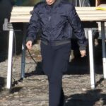 Vicky McClure in a Navy Bomber Jacket on the Set of Season Three of Alex Rider in Bristol 11/24/2022