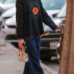 Amelia Hamlin in a Black Sweatshirt Does a Last Minute Christmas Shopping in West Hollywood 12/23/2022