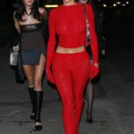 Anastasia Karanikolaou in Red Arrives at Zack Bia’s Holiday Party in Hollywood 12/17/2022