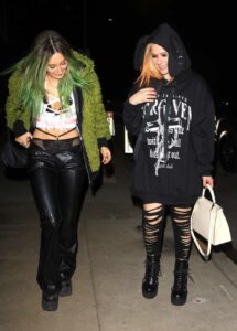 Avril Lavigne in a Black Oversized Hoodie