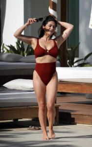 Casey Batchelor in a Burgundy Bikini