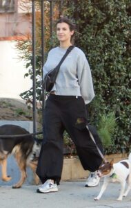 Elisabetta Canalis in a Grey Sweatshirt