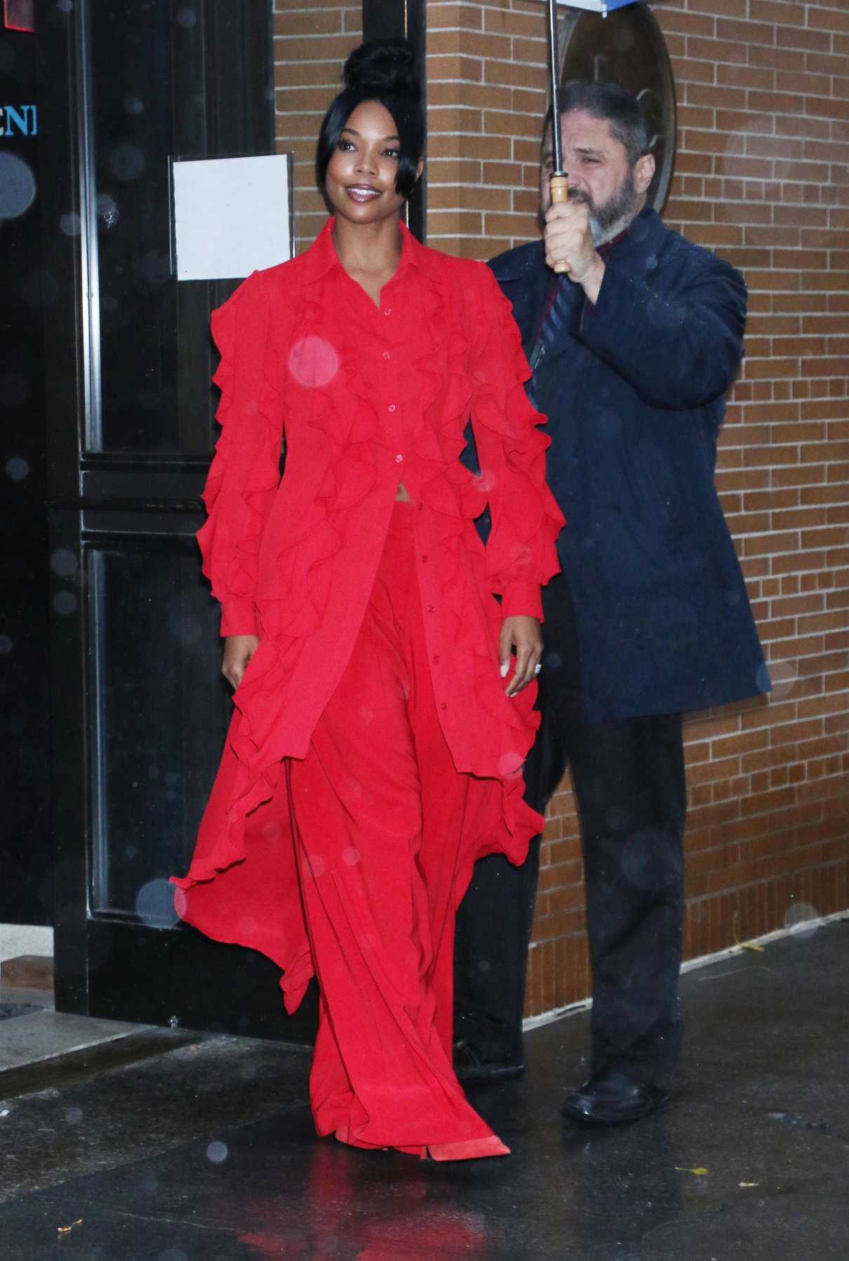 Gabrielle Union in a Red Ensemble