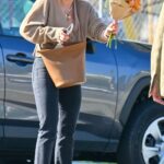 Hilary Duff in a Caramel Coloured Cardigan Heads Out for a Lunch Date in Studio City 12/09/2022