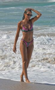 Izabel Goulart in a Two Tone Bikini