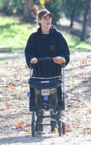 Jennifer Lawrence in a Blue Oversized Hoodie